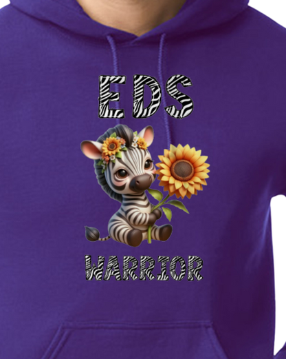 EDS Warrior Zebra with Sunflower Hooded Pullover (YOUTH TO ADULT SIZES) - Customize color and more!