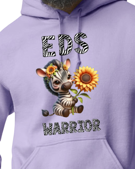 EDS Warrior Zebra with Sunflower Hooded Pullover (YOUTH TO ADULT SIZES) - Customize color and more!