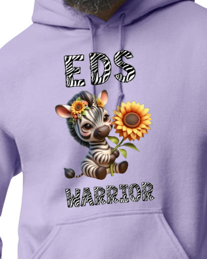 EDS Warrior Zebra with Sunflower Hooded Pullover (YOUTH TO ADULT SIZES) - Customize color and more!