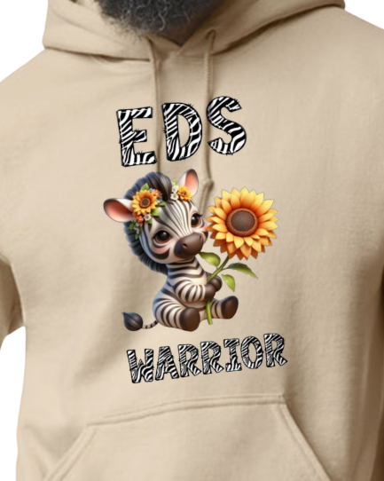 EDS Warrior Zebra with Sunflower Hooded Pullover (YOUTH TO ADULT SIZES) - Customize color and more!