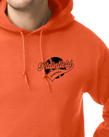 Plainfield Baseball Ball Outline Youth to Adult Hooded Sweatshirt - Customize yours today!