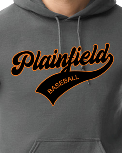 Plainfield Baseball Cursive Youth to Adult Hooded Sweatshirt - Customize yours today!