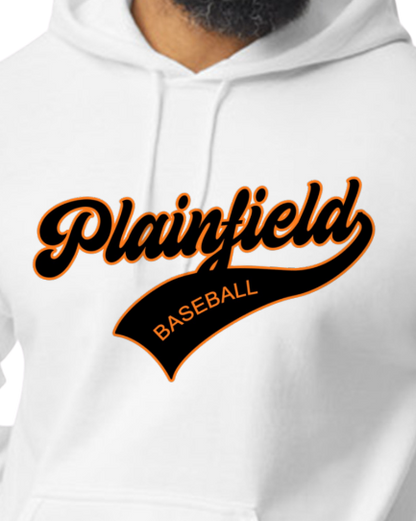 Plainfield Baseball Cursive Youth to Adult Hooded Sweatshirt - Customize yours today!