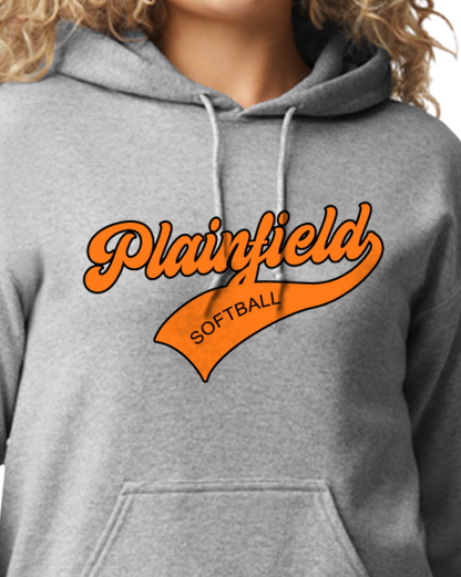 Plainfield Softball Cursive Youth to Adult Hooded Sweatshirt - Customize yours today!