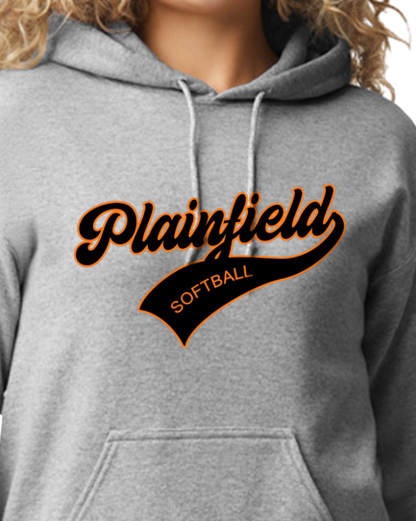 Plainfield Softball Cursive Youth to Adult Hooded Sweatshirt - Customize yours today!