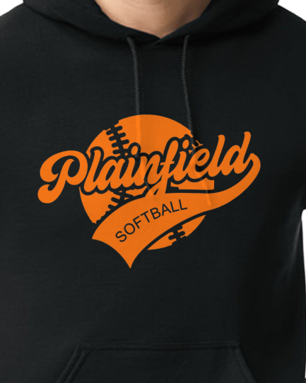 Plainfield Softball Ball Solid Youth to Adult Hooded Sweatshirt - Customize yours today!