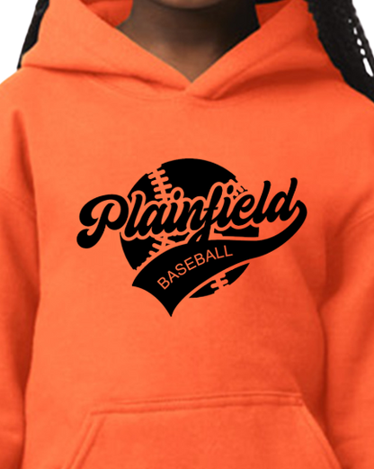 Plainfield Baseball Ball Solid Youth to Adult Hooded Sweatshirt - Customize yours today!