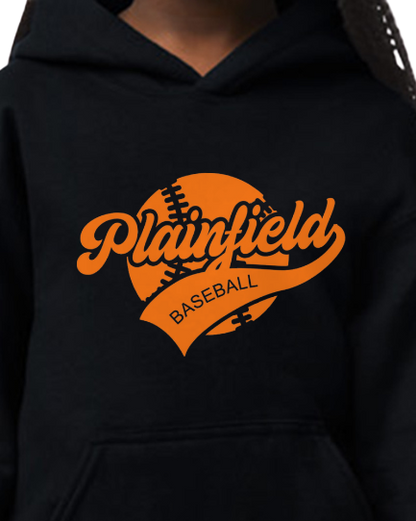 Plainfield Baseball Ball Solid Youth to Adult Hooded Sweatshirt - Customize yours today!