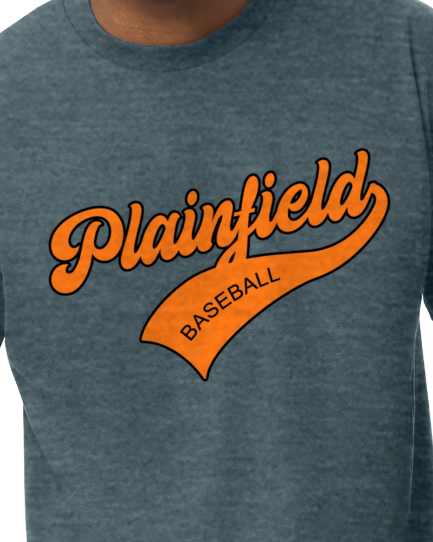 Plainfield Baseball Cursive (no ball) Tshirt Youth to TALL ADULT sizes - Customize yours now!