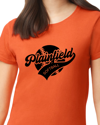 Plainfield Softball Ball Solid Tshirt WOMENS sizes - Customize yours now!