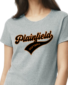Plainfield Softball Cursive (no ball) Tshirt WOMENS sizes - Customize yours now!