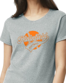 Plainfield Softball Ball Outline Tshirt WOMENS sizes - Customize yours now!