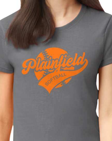 Plainfield Softball Ball Solid Tshirt WOMENS sizes - Customize yours now!