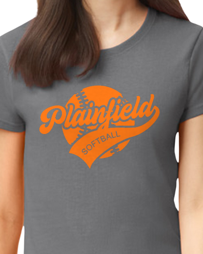 Plainfield Softball Ball Solid Tshirt WOMENS sizes - Customize yours now!