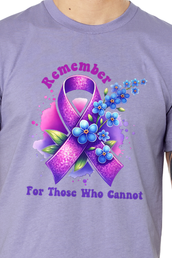 Alzheimer's REMEMBER FOR THOSE WHO CANNOT RIBBON TShirt Bella+Canvas - Customize yours today!