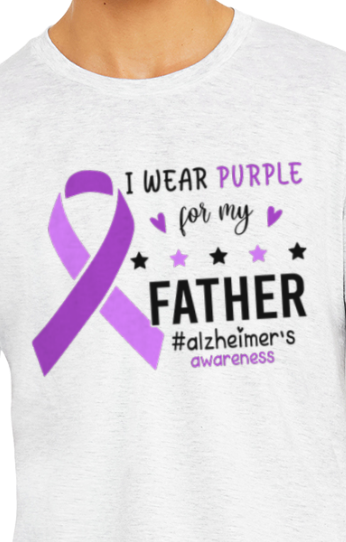 Alzheimer's I WEAR PURPLE FOR MY FATHER TShirt Bella+Canvas - Customize yours today!