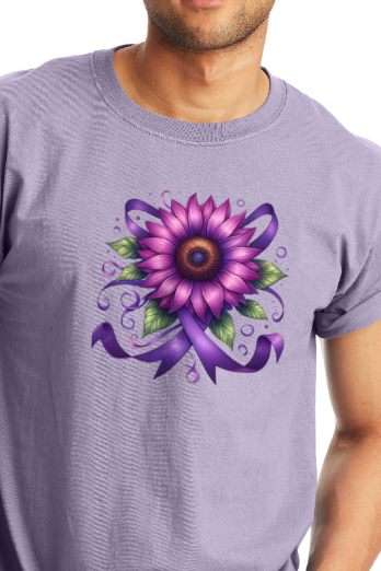 Alzheimer's PURPLE FLOWER TShirt Bella+Canvas - Customize yours today!