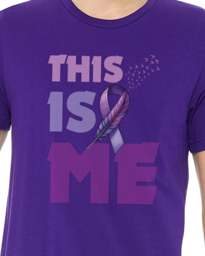 PURPLE RIBBON THIS IS ME TShirt Bella+Canvas - Customize yours today!