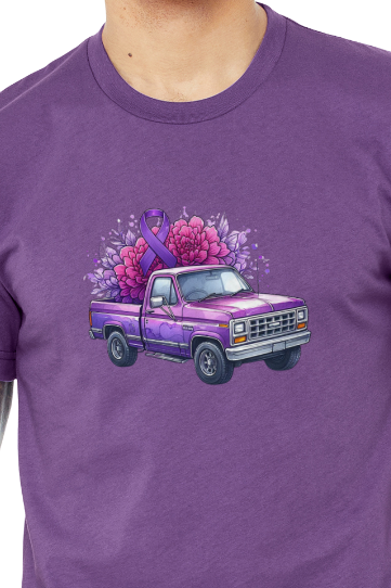 Alzheimer's PURPLE TRUCK TShirt Bella+Canvas - Customize yours today!