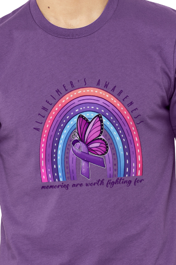 Alzheimer's MEMORIES ARE WORTH FIGHTING FOR TShirt Bella+Canvas - Customize yours today!