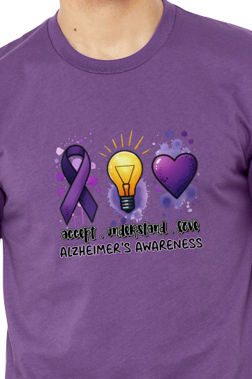 Alzheimer's ACCEPT UNDERSTAND LOVE TShirt Bella+Canvas - Customize yours today!