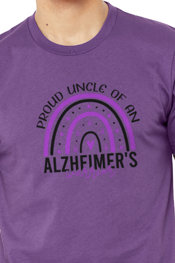 Alzheimer's PROUD AUNT (INSERT FAMILY MEMBER) TShirt Bella+Canvas - Customize yours today!