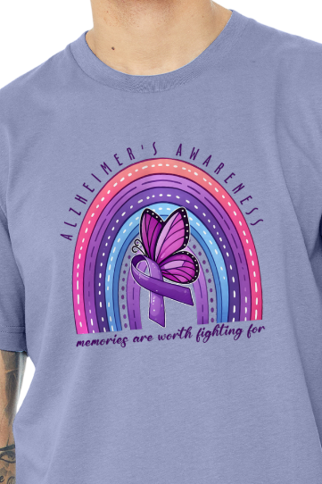 Alzheimer's MEMORIES ARE WORTH FIGHTING FOR TShirt Bella+Canvas - Customize yours today!