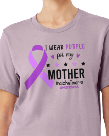 Alzheimer's I WEAR PURPLE FOR MY FATHER TShirt Bella+Canvas - Customize yours today!