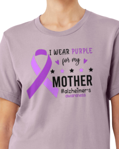 Alzheimer's I WEAR PURPLE FOR MY FATHER TShirt Bella+Canvas - Customize yours today!