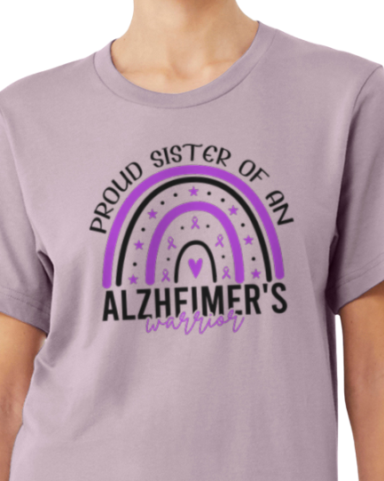 Alzheimer's PROUD AUNT (INSERT FAMILY MEMBER) TShirt Bella+Canvas - Customize yours today!