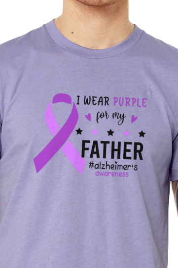 Alzheimer's I WEAR PURPLE FOR MY FATHER TShirt Bella+Canvas - Customize yours today!