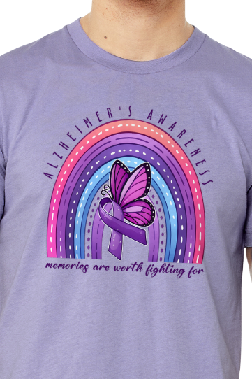 Alzheimer's MEMORIES ARE WORTH FIGHTING FOR TShirt Bella+Canvas - Customize yours today!