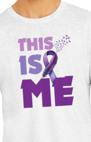 PURPLE RIBBON THIS IS ME TShirt Bella+Canvas - Customize yours today!