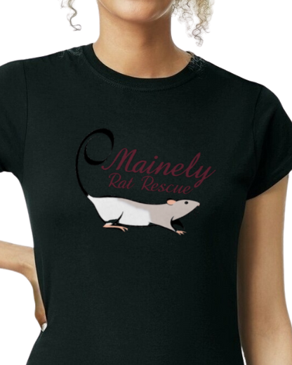 Mainely Rat Rescue Logo WOMENS FITTED CUT Softstyle Gildan Tshirt - Customize yours today!