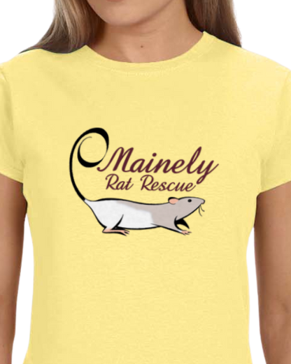 Mainely Rat Rescue Logo WOMENS FITTED CUT Softstyle Gildan Tshirt - Customize yours today!
