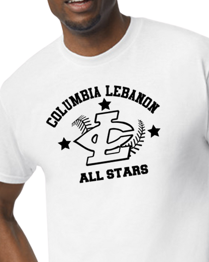 CLLL U12 All Star 5.5 oz Tees 50/50 dry blend Gildan - Youth to adult sizes (add back)