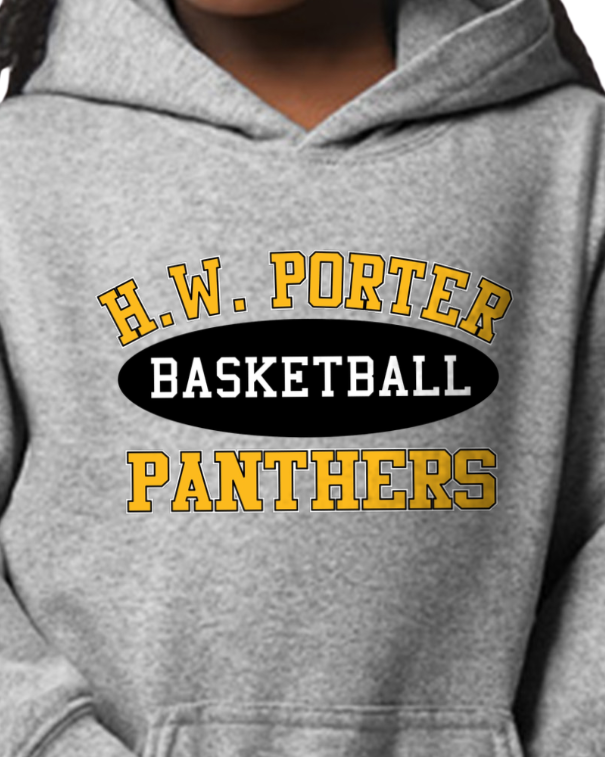 Porter Basketball Athletic - Youth to Adult Hooded Sweatshirt - Customize yours today!