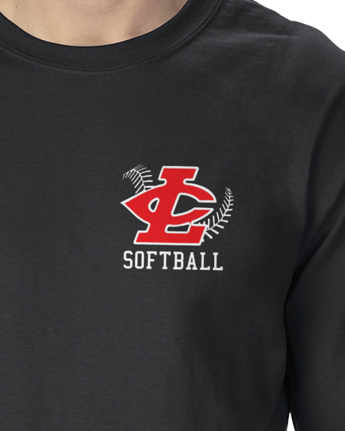 CLLL softball unisex Tshirt TALL SIZES Gildan Ultra Cotton BLACK