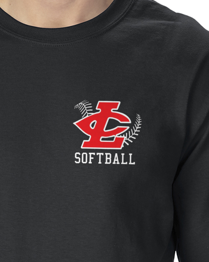 CLLL softball unisex Tshirt TALL SIZES Gildan Ultra Cotton BLACK