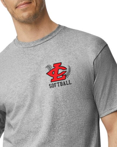 CLLL Softball unisex Tshirt TALL SIZES Gildan Ultra Cotton GRAY