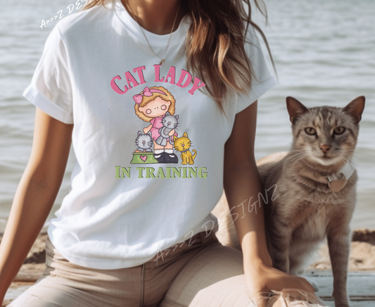 Cat Lady In Training Adult Tshirt