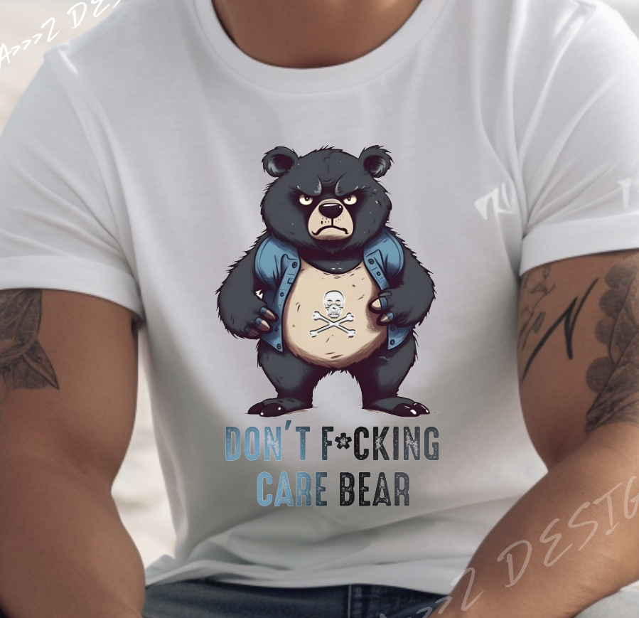 Sarcastic Bear - Don't F*cking Care Bear Adult Tshirt