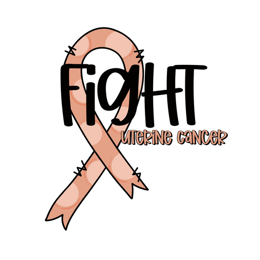 Fight Uterine Cancer Peach Ribbon Youth and Adult Sizes Tshirt