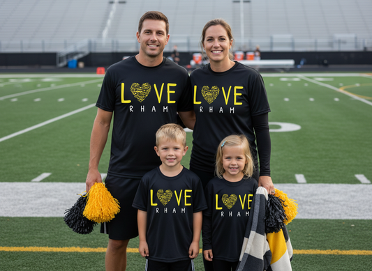 RYFC NEW! RHAM LOVE Cheer Gildan A4 Unisex, Women, Youth Poly Cooling Performance Short/Long Sleeve Tshirt (Copy)