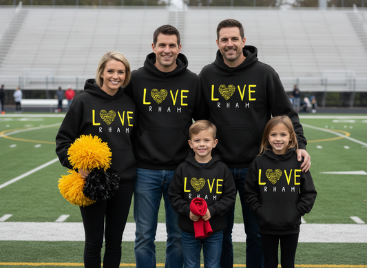 RYFC New! Customizable Love Cheer Gildan Adult and Youth Hooded Sweatshirt (or upgrade to softstyle)