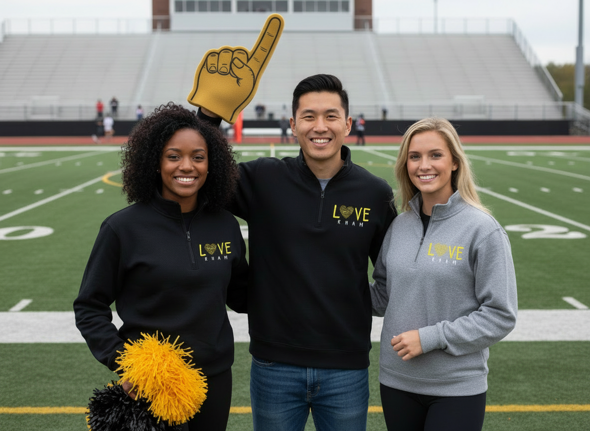 RYFC New! Customizable Love Cheer Adult Jerzees 50/50 Quarter Zip Sweatshirt