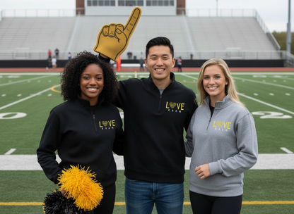 RYFC New! Customizable Love Cheer Adult Jerzees 50/50 Quarter Zip Sweatshirt