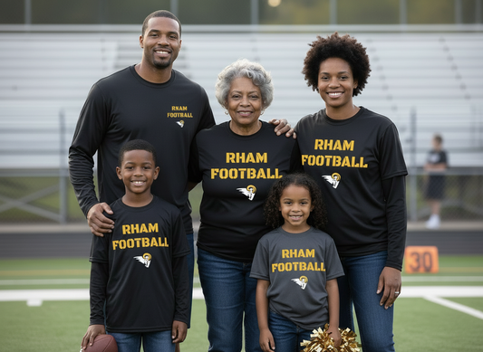 RHAM Football Gildan A4 Unisex, Women, Youth Poly Cooling Performance Short/Long Sleeve Tshirt