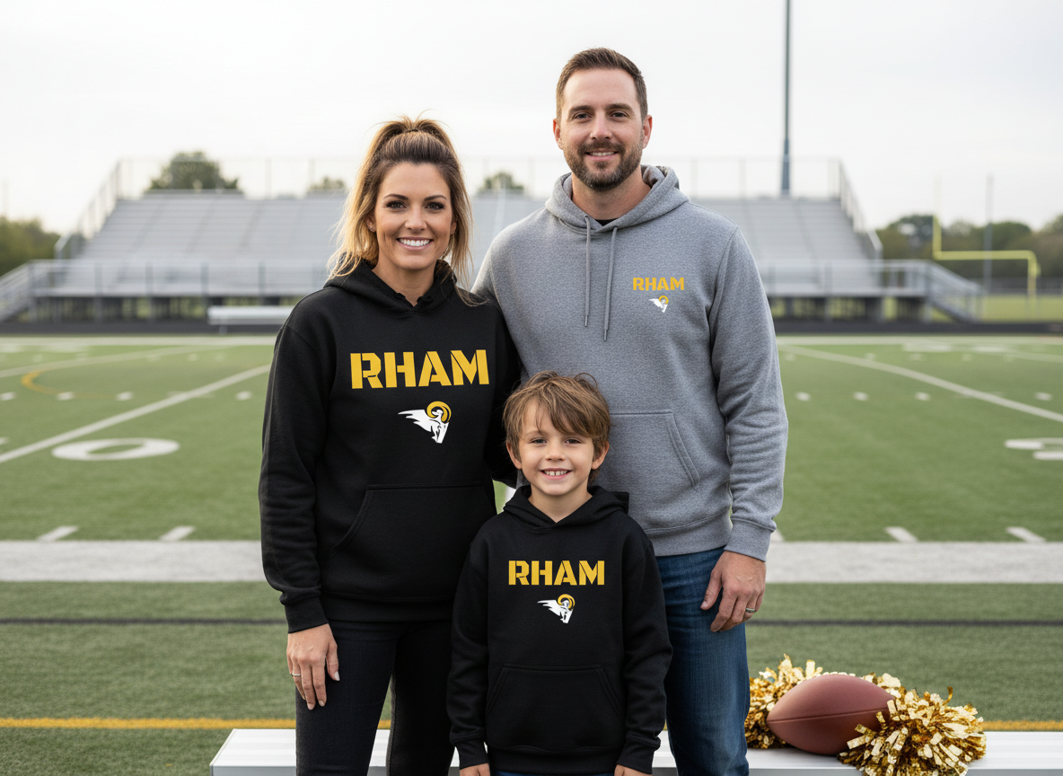 RYFC RHAM Customizable Adult/Youth Gildan Heavy 50/50 Blend Hooded Sweatshirt (or upgrade to Softstyle)