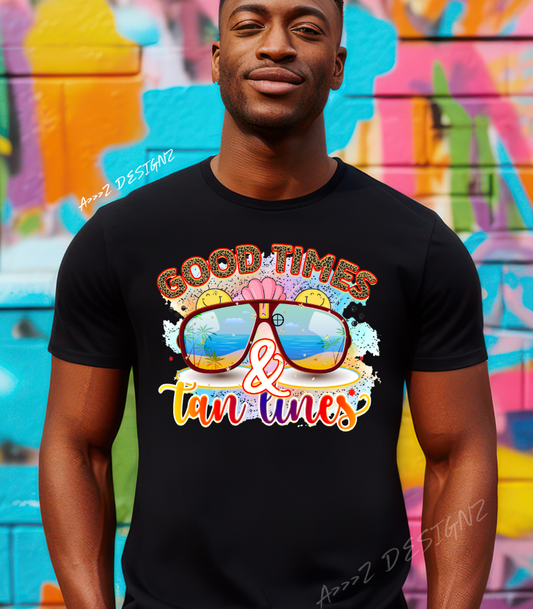 Good Times and Tan Lines Adult Tshirt